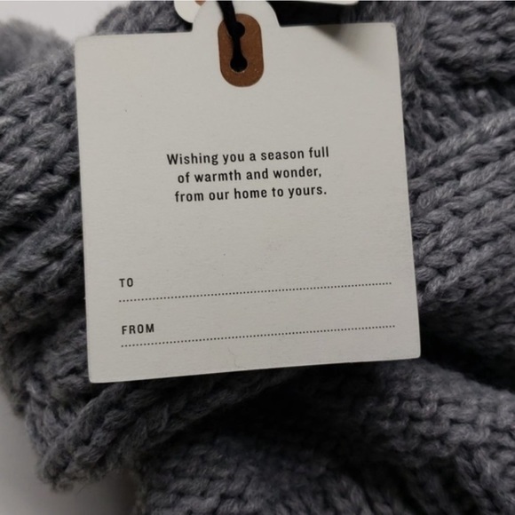 Hearth & Hand Gray Cable Knit Tassels Holiday Christmas Stocking New! - Picture 4 of 6